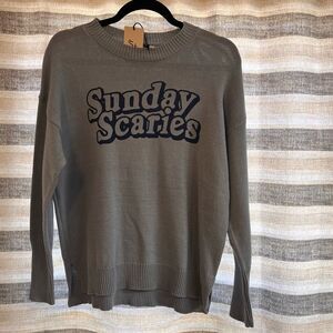 Sincerely Jules Pale Blue Sunday Scaries Sweater Size Medium
